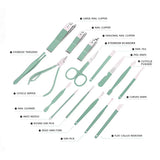 16 In 1 Portable Nail Care Kit With Leather Pouch 💼 (High-Quality)!