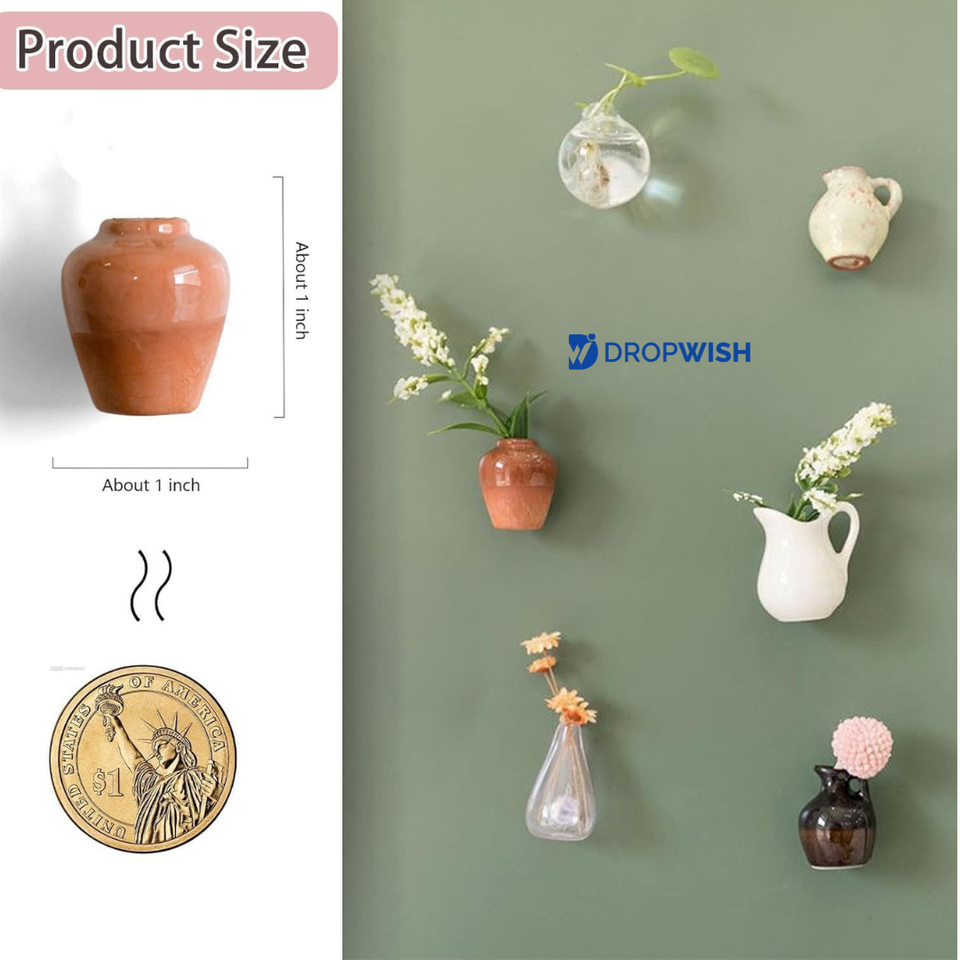 DW™3D Ceramic Magnetic Vases for Refrigerators