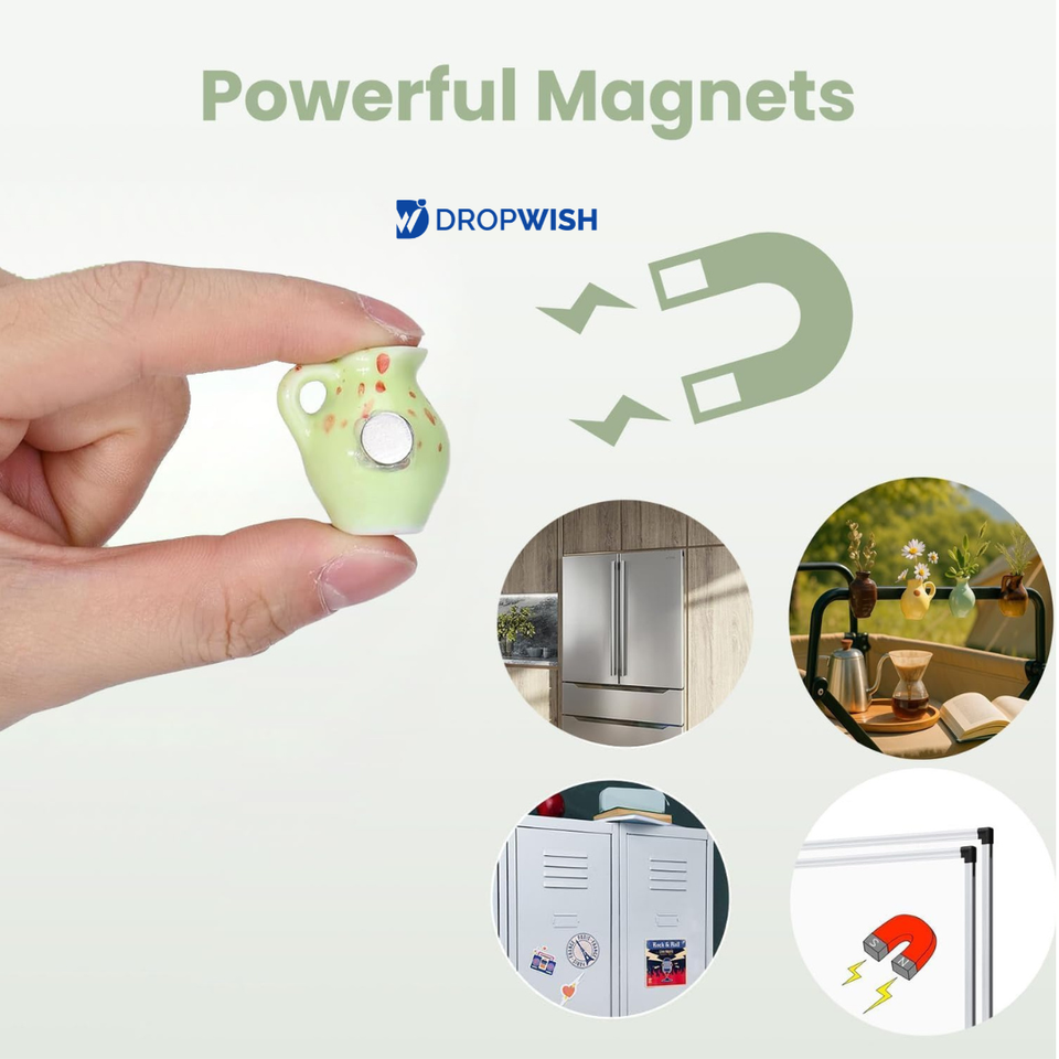 DW™3D Ceramic Magnetic Vases for Refrigerators