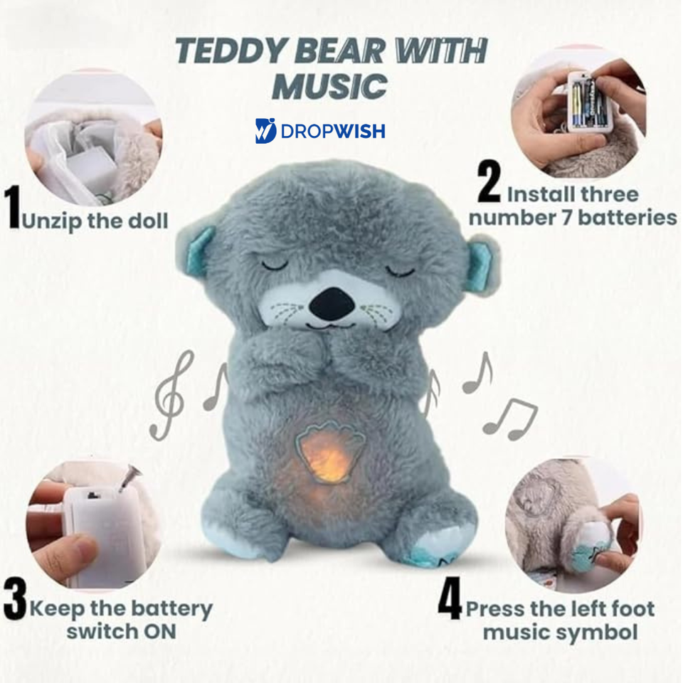 DW™Breathing Teddy Bear Musical Sleeping Toy
