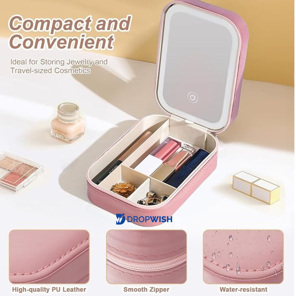 DW™LED Makeup Box|With Adjustable Light-Up Mirror