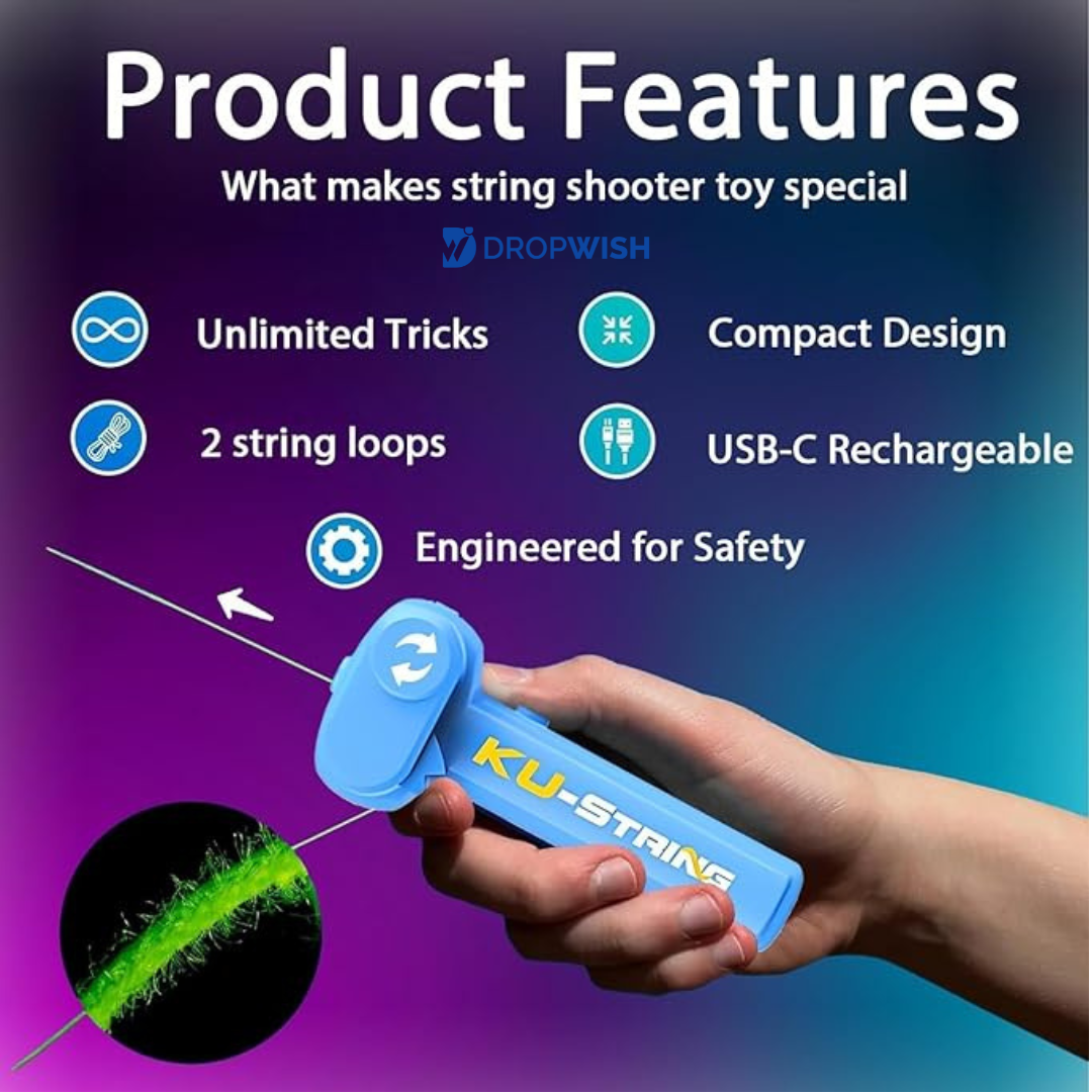 Toy String Rope Launcher DW™ Glow String Launcher Toy|Rope Launcher Toy – Drop Wish